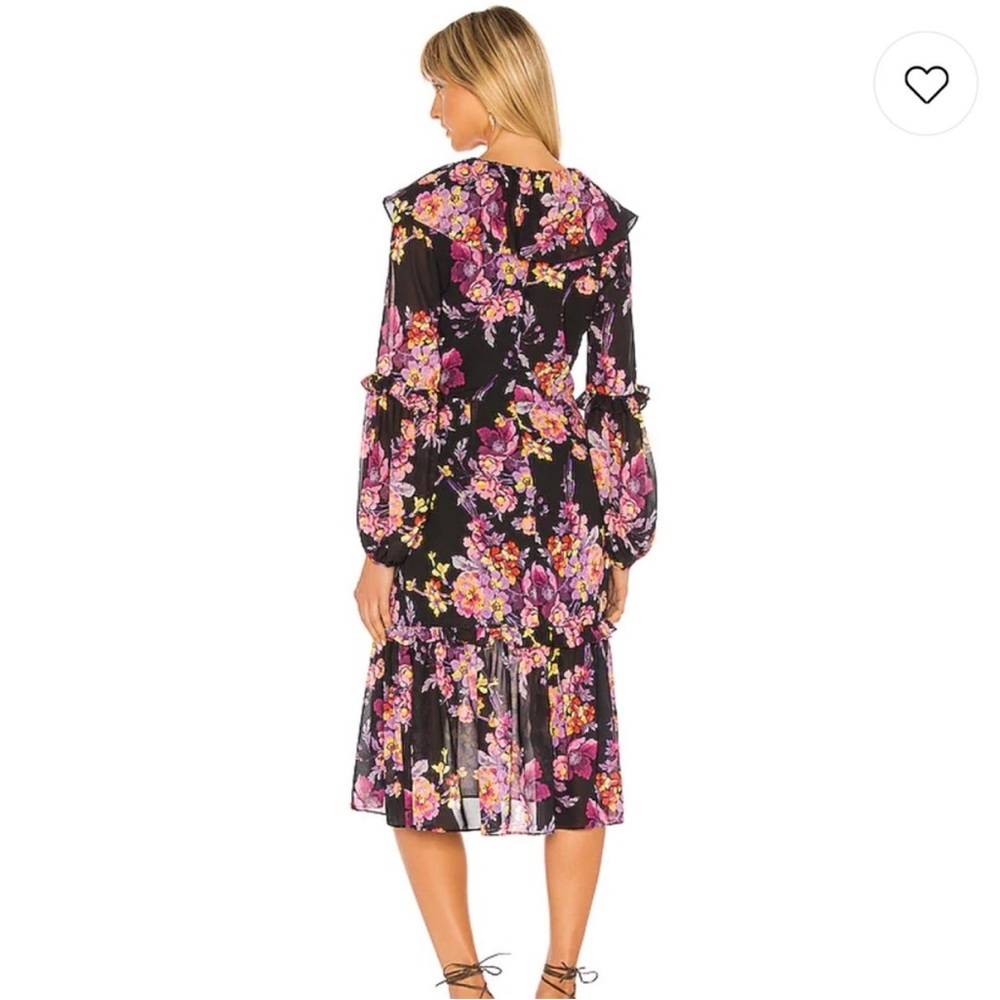 Amanda Uprichard Talulah Midi Dress in Evening Blossom Floral Print Size Small - Picture 6 of 15